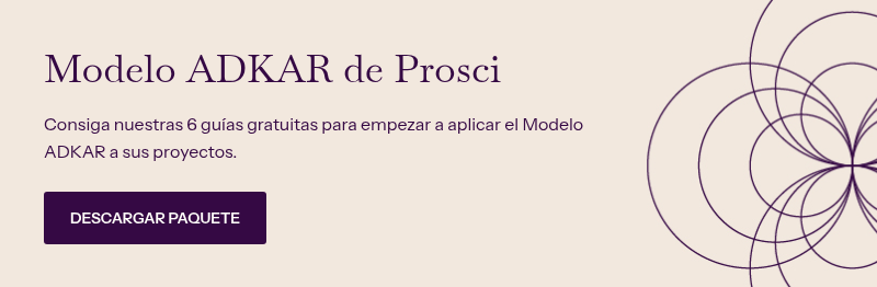 Modelo ADKAR de Prosci&nbsp; &nbsp; Consiga nuestras 6 guías gratuitas para empezar a aplicar el Modelo ADKAR a sus proyectos.