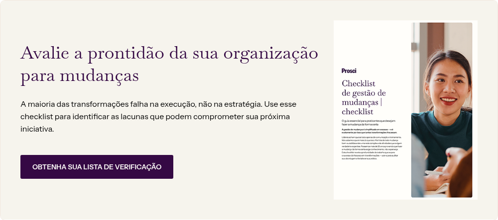 Avalie a prontidão da sua organização para mudanças