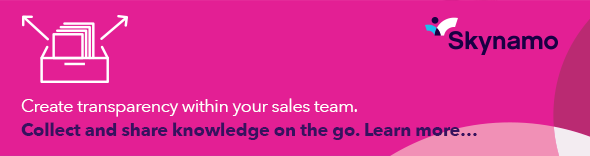Create transparency within your sales team. Skynamo logo.