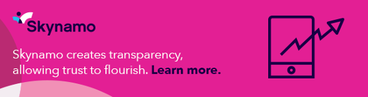 pink Skynamo banner with text creates transparency, allowing trust to flourish