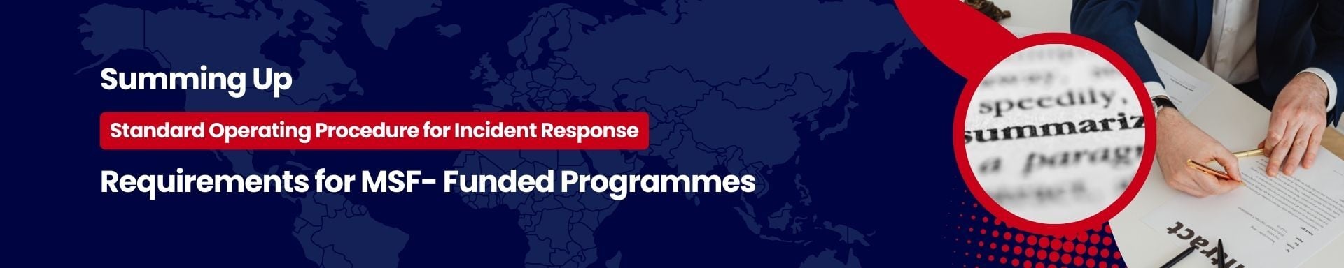 Banner [BCM] [PD] [IR] [Summary] Requirement for MSF-Funded Programmes