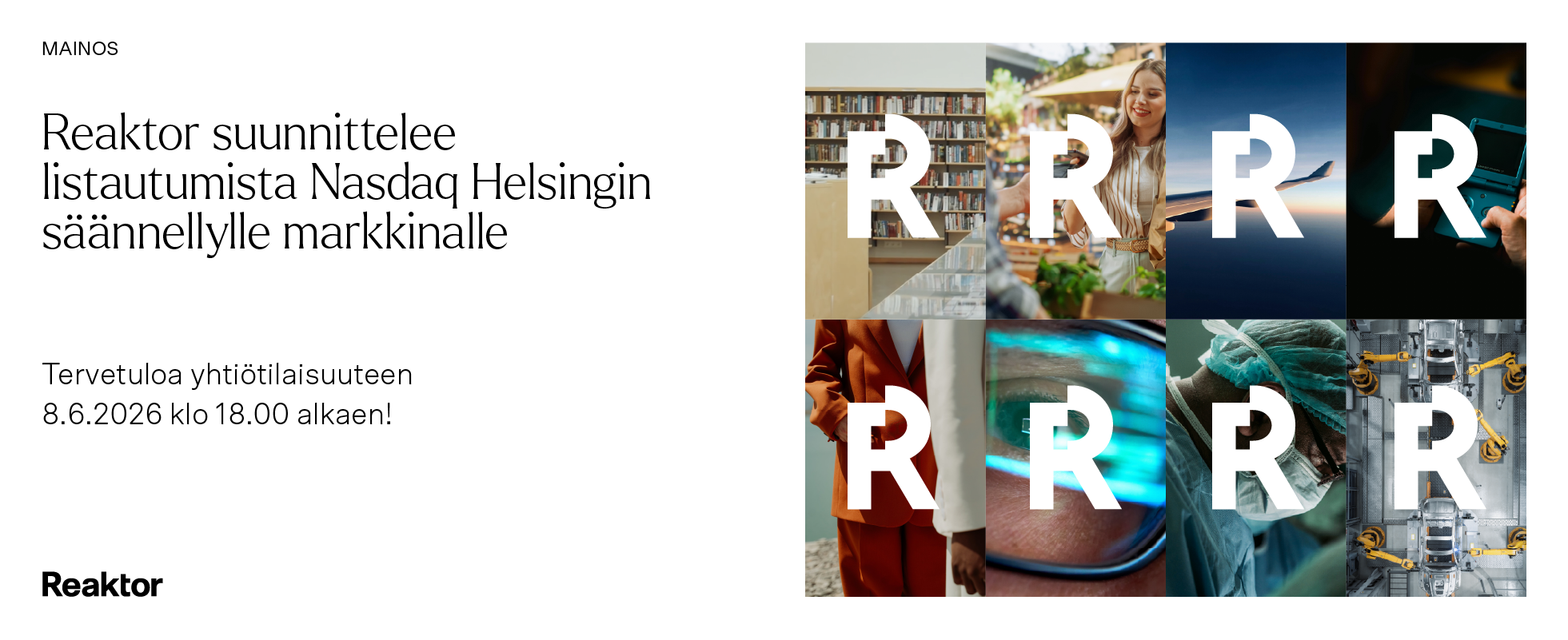 Reaktor listautuu