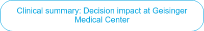 Clinical summary: Decision impact at Geisinger Medical Center