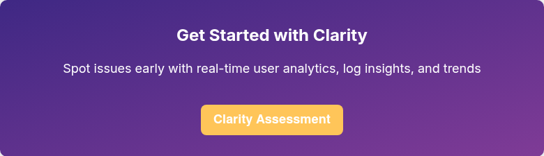 Get Started with Clarity   Spot issues early with real-time user analytics, log insights, and trends  