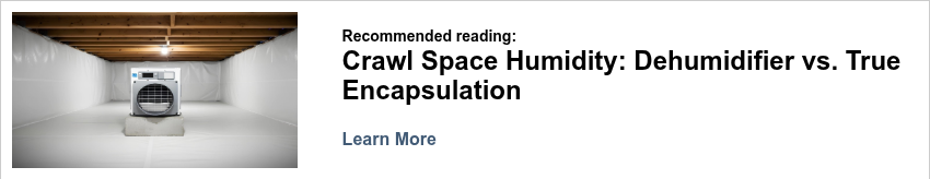 crawl space encapsulated dehumidifier