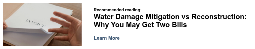 water damage invoice insurance
