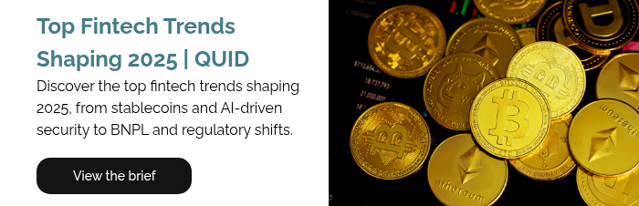 Top Fintech Trends Shaping 2025 | QUID Discover the top fintech trends shaping 2025, from stablecoins and AI-driven security to BNPL and regulatory shifts.   