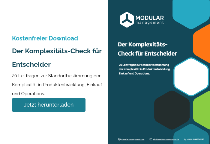 Kostenfreier Download Der Komplexitäts-Check für Entscheider 20 Leitfragen zur Standortbestimmung der Komplexität in Produktentwicklung, Einkauf und Operations.