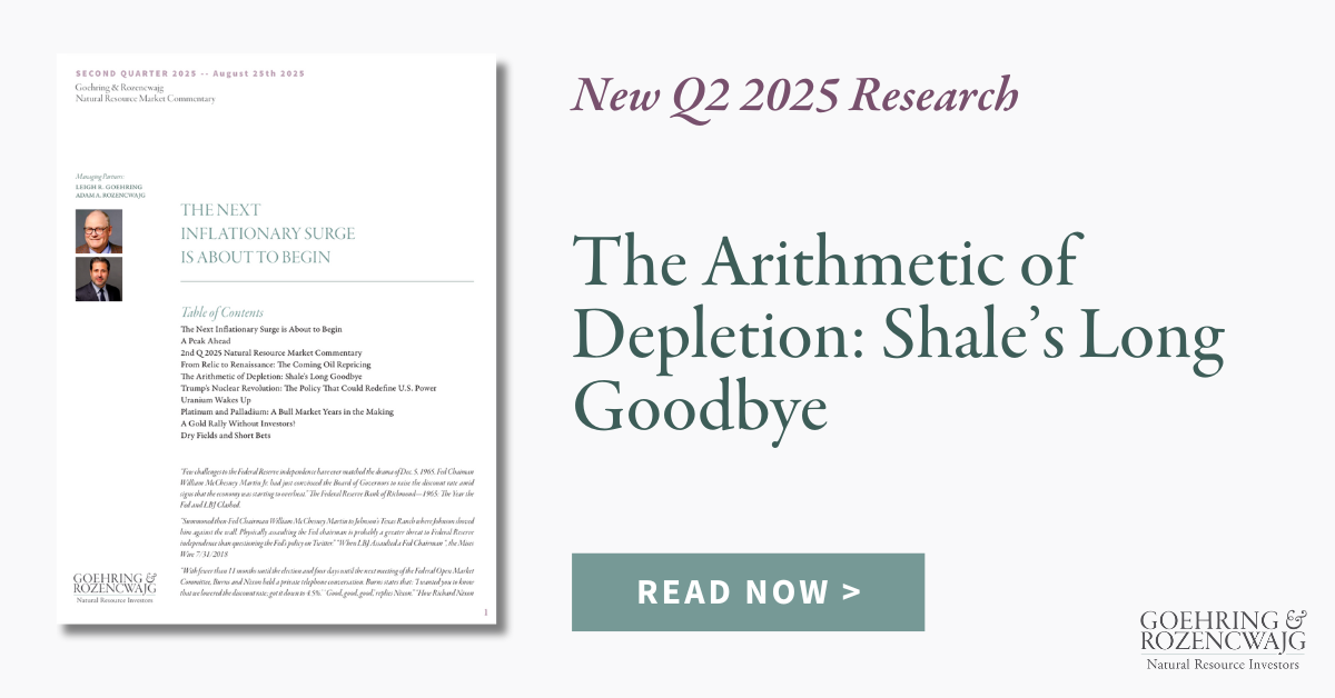 2025 Q2 Research from Goehring & Rozencwajg: The Arithmetic of Depletion: Shale's Long Goodbye