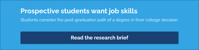 Prospective students want job skills Students consider the post-graduation path of a degree in their college decision.  