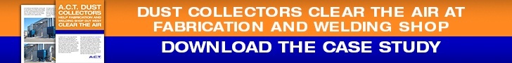 dust collector clear the air at fabrication and welding shop