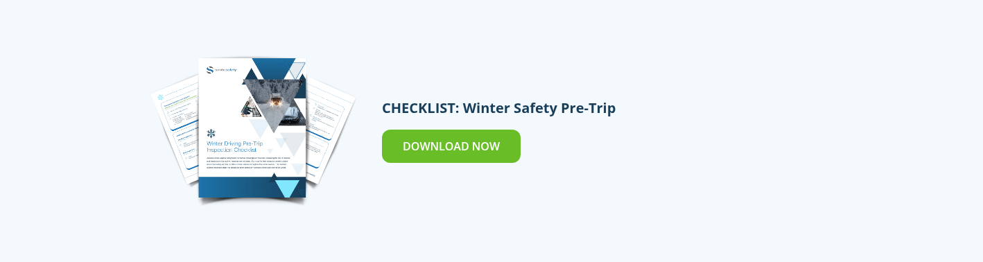 Graphic for SambaSafety's checklist: Winter Safety Pre-Trip