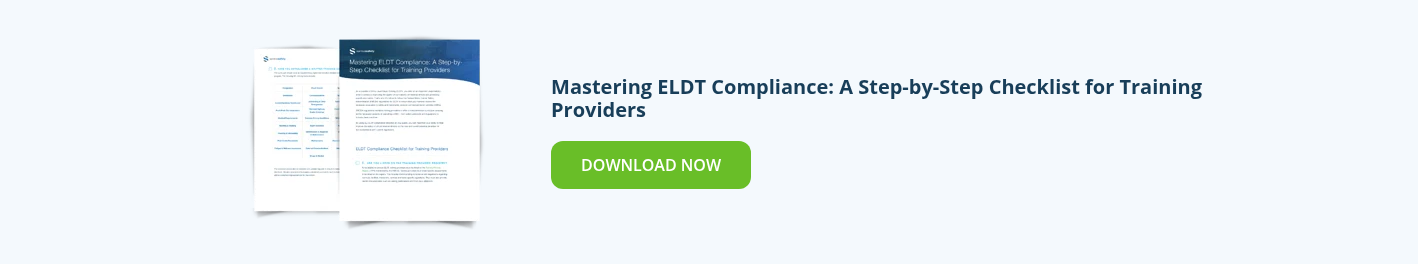 Graphic for SambaSafety's checklist: Mastering ELDT Compliance: A Step-by-Step Checklist for Training Providers