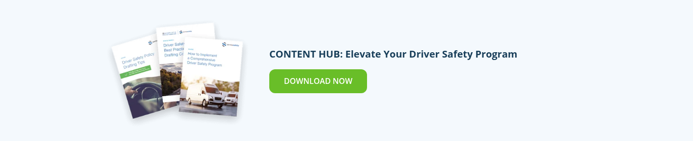 Graphic for SambaSafety's content hub: Elevate Your Driver Safety Program