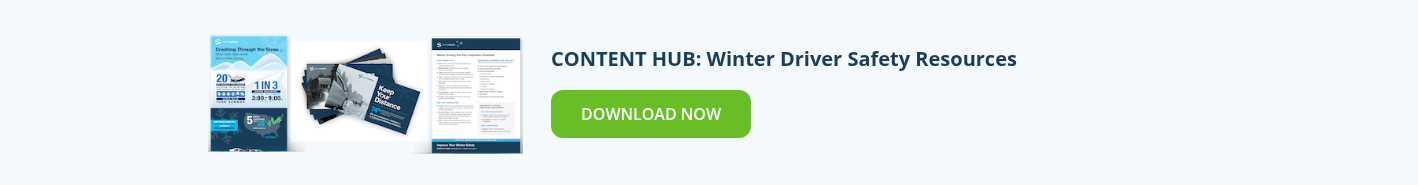 Graphic for SambaSafety's content hub: Winter Driver Safety Resources