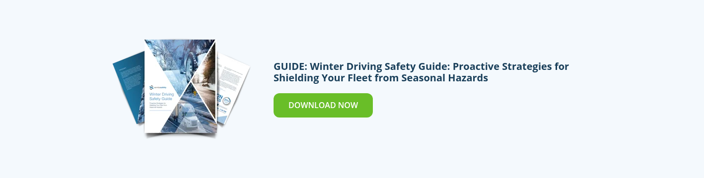Graphic for SambaSafety's guide: Winter Driving Safety Guide: Proactive Strategies for Shielding Your Fleet from Seasonal Hazards