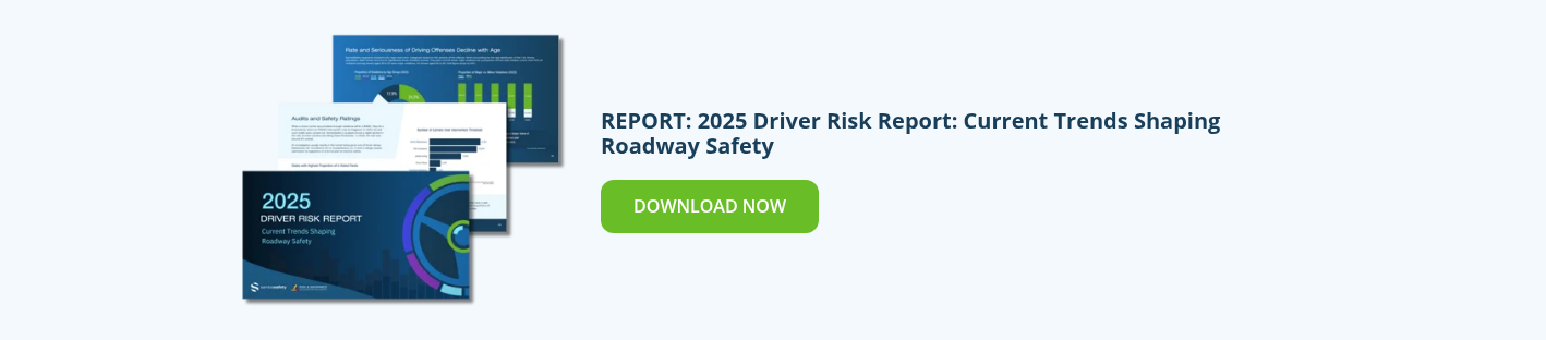 Graphic for SambaSafety's report: 2025 Driver Risk Report: Current Trends Shaping Roadway Safety