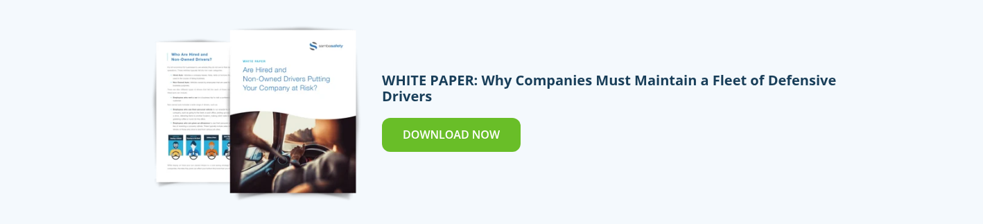 Graphic for SambaSafety's white paper: Why Companies Must Maintain a Fleet of Defensive Drivers