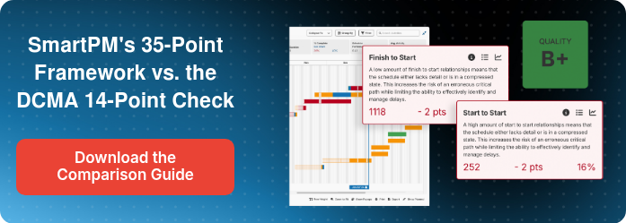 SmartPM's 35-Point Framework vs. the DCMA 14-Point Check  