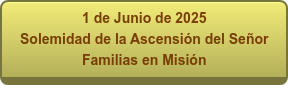 1 de Junio de 2025 Solemidad de la Ascensión del Señor Familias en Misión