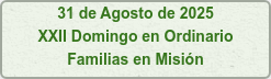 31 de Agosto de 2025 XXII Domingo en Ordinario Familias en Misión