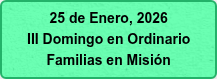 25 de Enero, 2026 III Domingo en Ordinario Familias en Misión