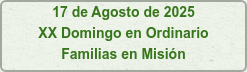 17 de Agosto de 2025 XX Domingo en Ordinario Familias en Misión