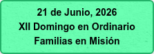 21 de Junio, 2026 XII Domingo en Ordinario Familias en Misión