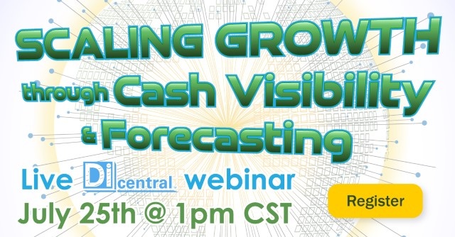 webinar graphic for cash visibility large letters