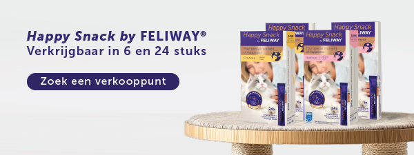 Happy Snack by FELIWAY verpakkingen op tafel 