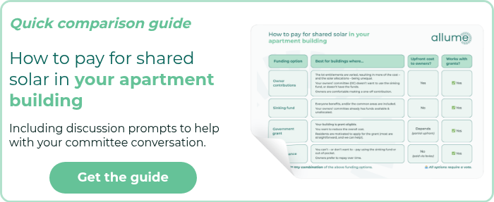 Quick comparison guide   How to pay for shared solar in your apartment building   Including discussion prompts to help with your committee conversation.  