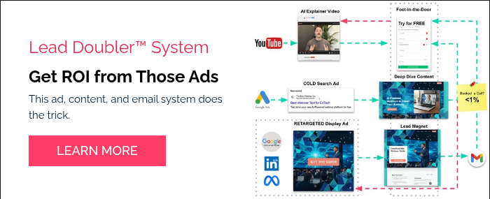 Lead Doubler™ System Get ROI from Those Ads This ad, content, and email system does the trick. &nbsp;