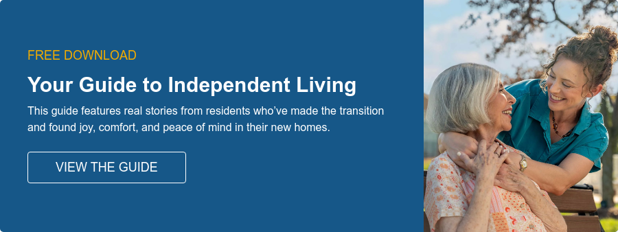 FREE DOWNLOAD Your Guide to Independent Living This guide features real stories from residents who’ve made the transition and found joy, comfort, and peace of mind in their new homes.  