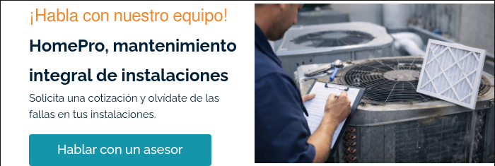 ¡Habla con nuestro equipo! HomePro, mantenimiento integral de instalaciones Solicita una cotización y olvídate de las fallas en tus instalaciones. &nbsp;