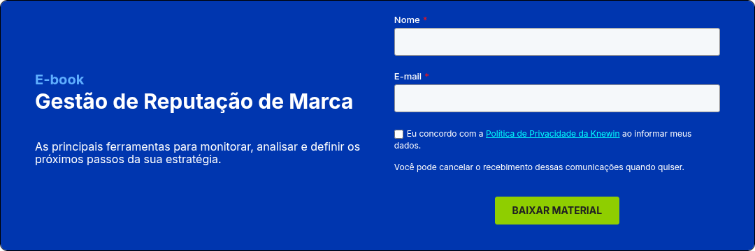 E-book Gestão de Reputação de Marca   