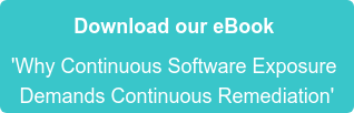 Download our eBook 'Why Continuous Software Exposure Demands Continuous Remediation'