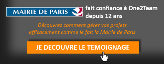La Mairie de Paris fait confiance à 0ne2Team depuis 12 ans pour la gestion de son portefeuille de projets.Téléchargez le témoignage.