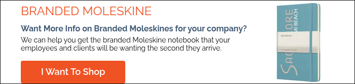 BRANDED MOLESKINE Want More Info on Branded Moleskines for your company? We can help you get the branded Moleskine notebook that your employees and clients will be wanting the second they arrive.   