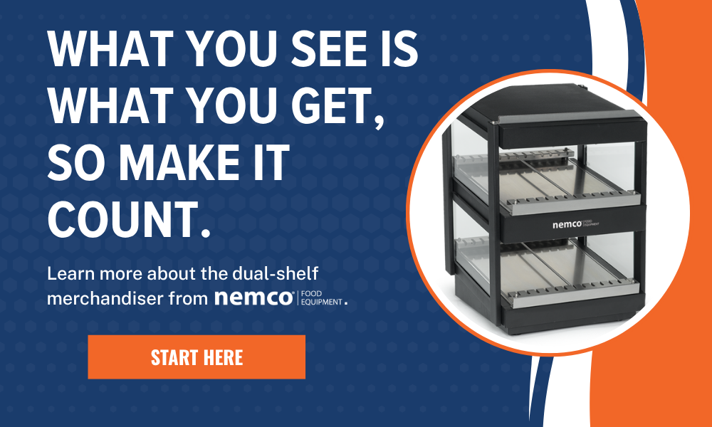 what you see is what you get so make it count CTA for nemco dual shelf merchandiser