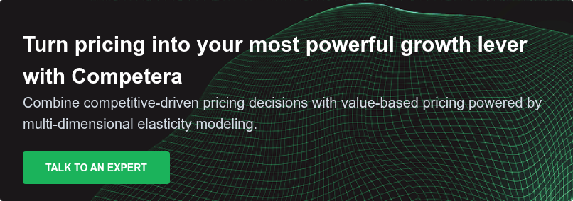 Turn pricing into your most powerful growth lever with Competera Combine competitive-driven pricing decisions with value-based pricing powered by multi-dimensional elasticity modeling.