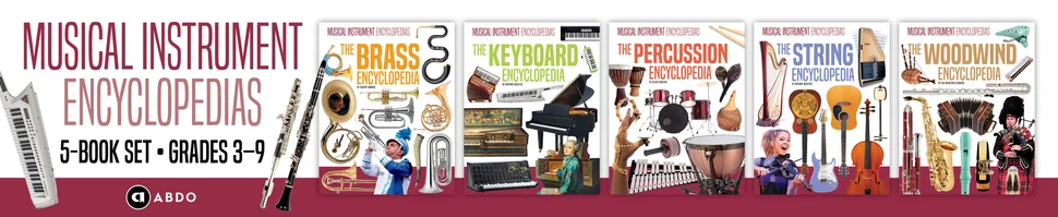 Multiple Book covers of Musical Instrument Encyclopedias by ABDO