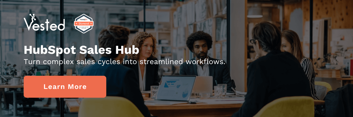 HubSpot Sales Hub - Learn More CTA. 