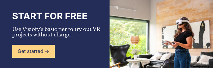 START&nbsp;FOR FREE &nbsp; Use Visiofy's basic tier to try out VR projects without charge.