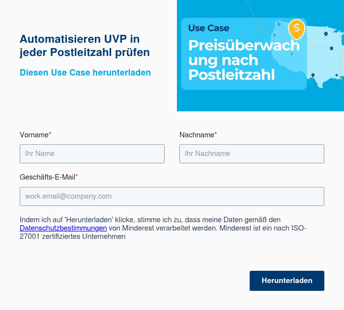 Automatisieren UVP in jeder Postleitzahl prüfen   Diesen Use Case herunterladen