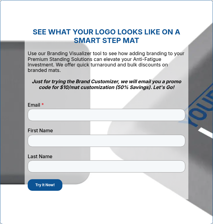 SEE WHAT YOUR LOGO LOOKS LIKE ON A SMART STEP MAT
