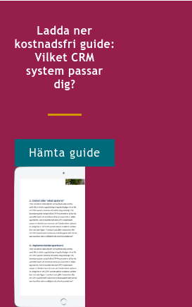 Ladda ner kostnadsfri guide: Vilket CRM system passar dig? Hämta guide <http://info.stretch.se/se-guide-vilket-crm-passar-dig>