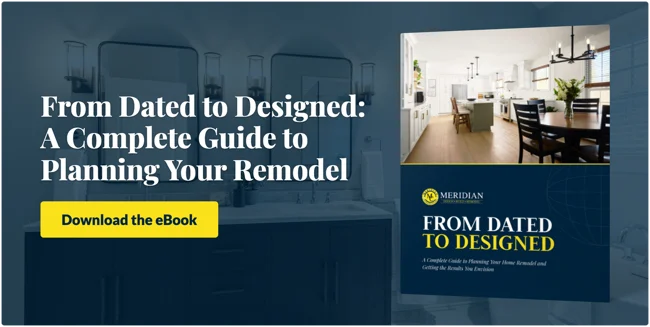 Meridian eBook cover titled From Dated to Designed: A Complete Guide to Planning Your Remodel