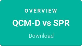 QCM-D vs SPR下载＂></a></span></span>
                   <!-- end HubSpot Call-to-Action Code --></span></p>
                 <h3>QCM-D vs椭偏仪</h3>
                 <p>QCM-D和椭圆偏振法也有许多相似之处。这两种技术都提供了表面吸附和解吸的实时结果，并可以量化固-液或固-气界面层的表面质量密度。然而，这两种方法的工作原理是不同的;QCM测量的是声学变化，即声音信号的变化，而椭圆偏振测量的是光学变化，即光信号的变化。</p>
                 <p>如前所述，这两种技术都能够感知表面的质量变化。然而，由于工作原理上的差异<a href=