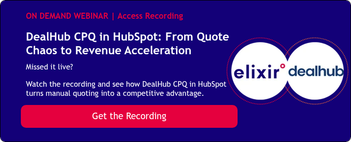 ON DEMAND WEBINAR | Access Recording&nbsp; &nbsp; DealHub CPQ in HubSpot: From Quote Chaos to Revenue Acceleration