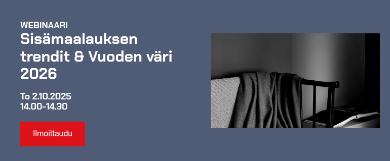   WEBINAARI Sisämaalauksen trendit & Vuoden väri 2026   To 2.10.2025 14.00-14.30